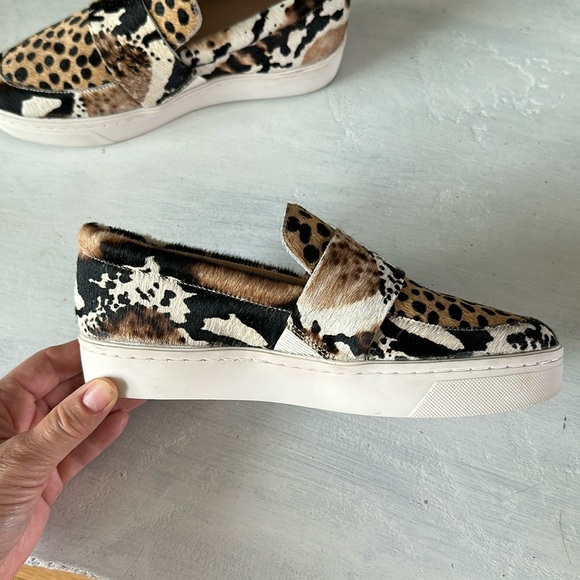 Loeffler Randall Leather and Calf Hair Slip On Shoes Animal Print Size 6 Sneaker - Picture 11 of 16